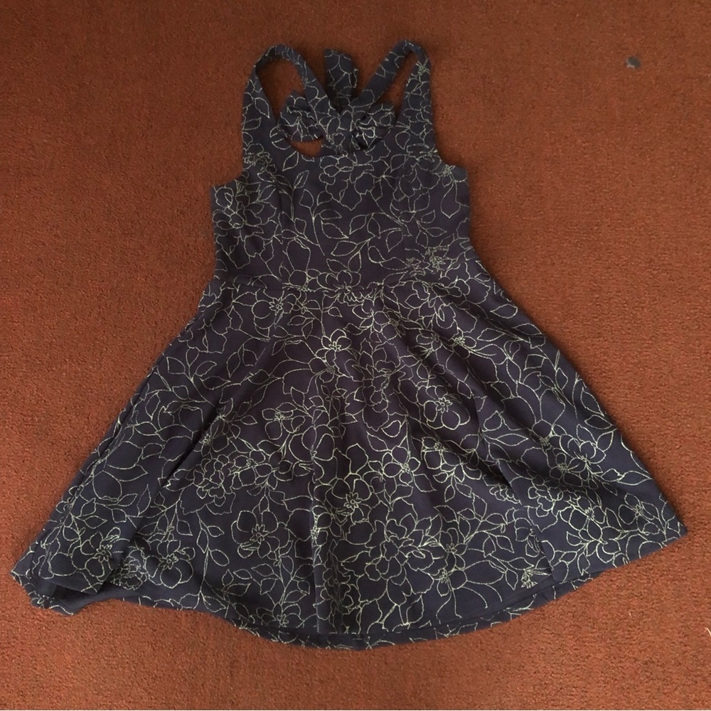 Trixxi floral bow back tank mini dress XL